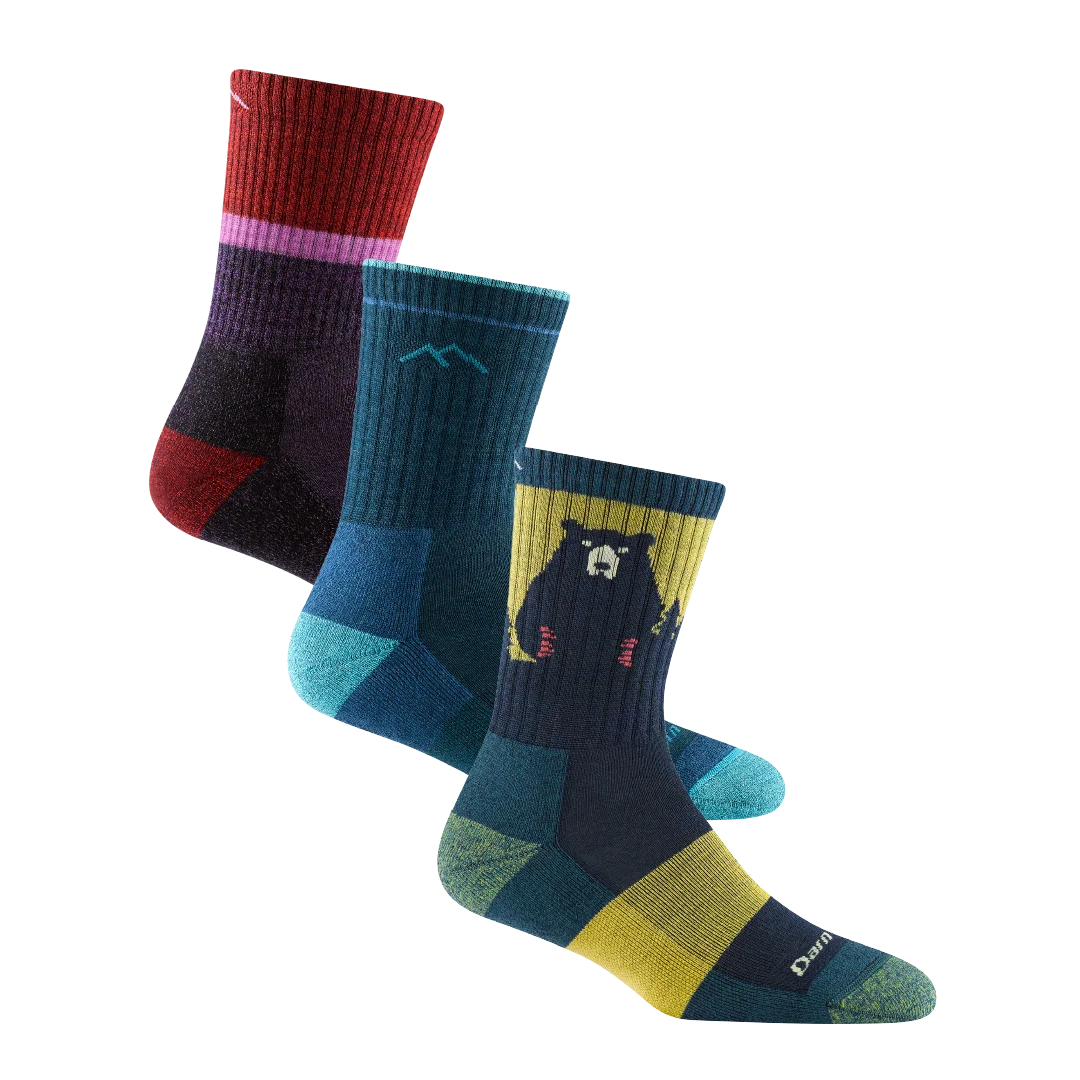 【聖誕禮盒．女款登山 3 入組】Micro Crew（贈：珪藻土吸水杯墊一個）