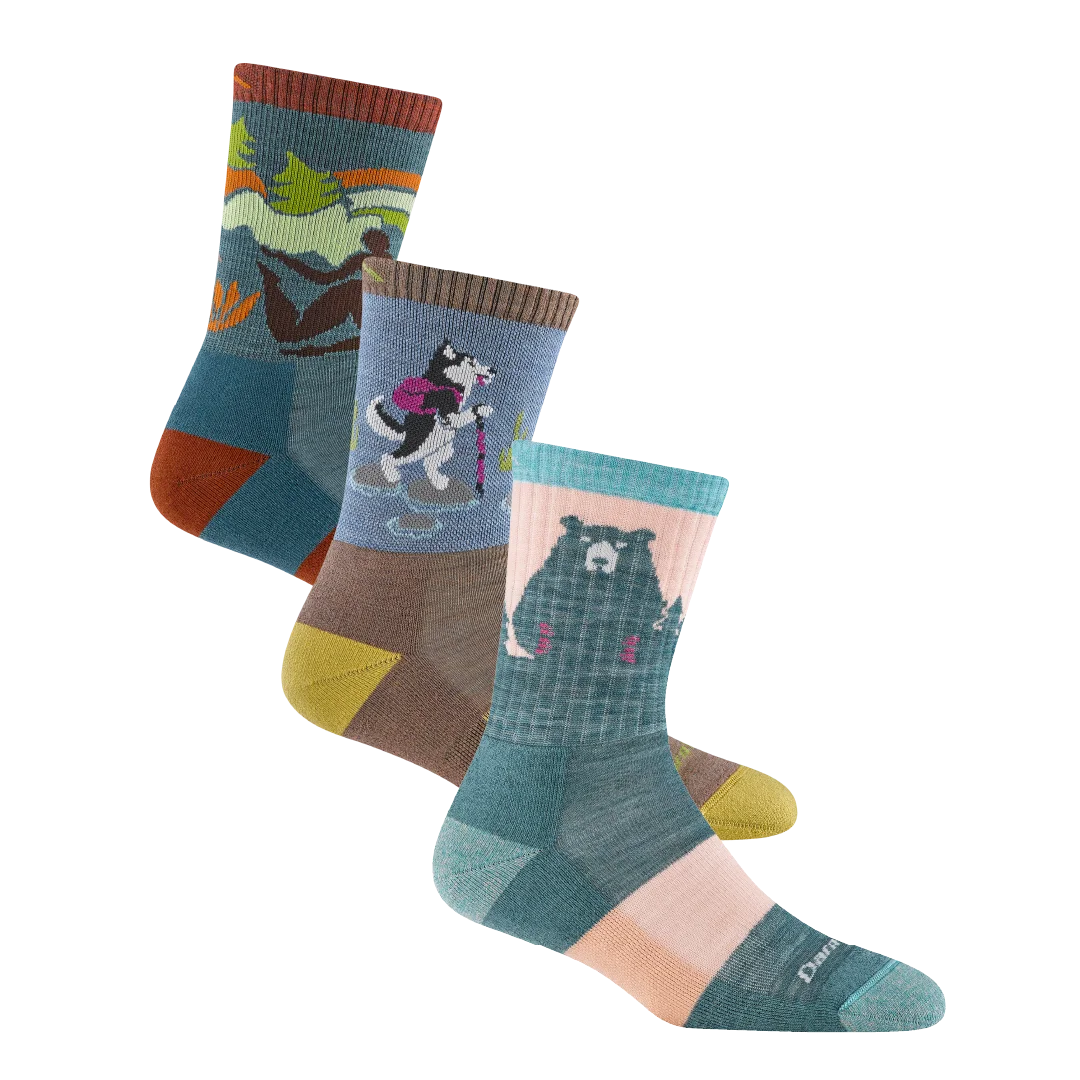 【聖誕禮盒．女款登山 3 入組】Micro Crew Lightweight Cushion（贈：珪藻土吸水杯墊一個）