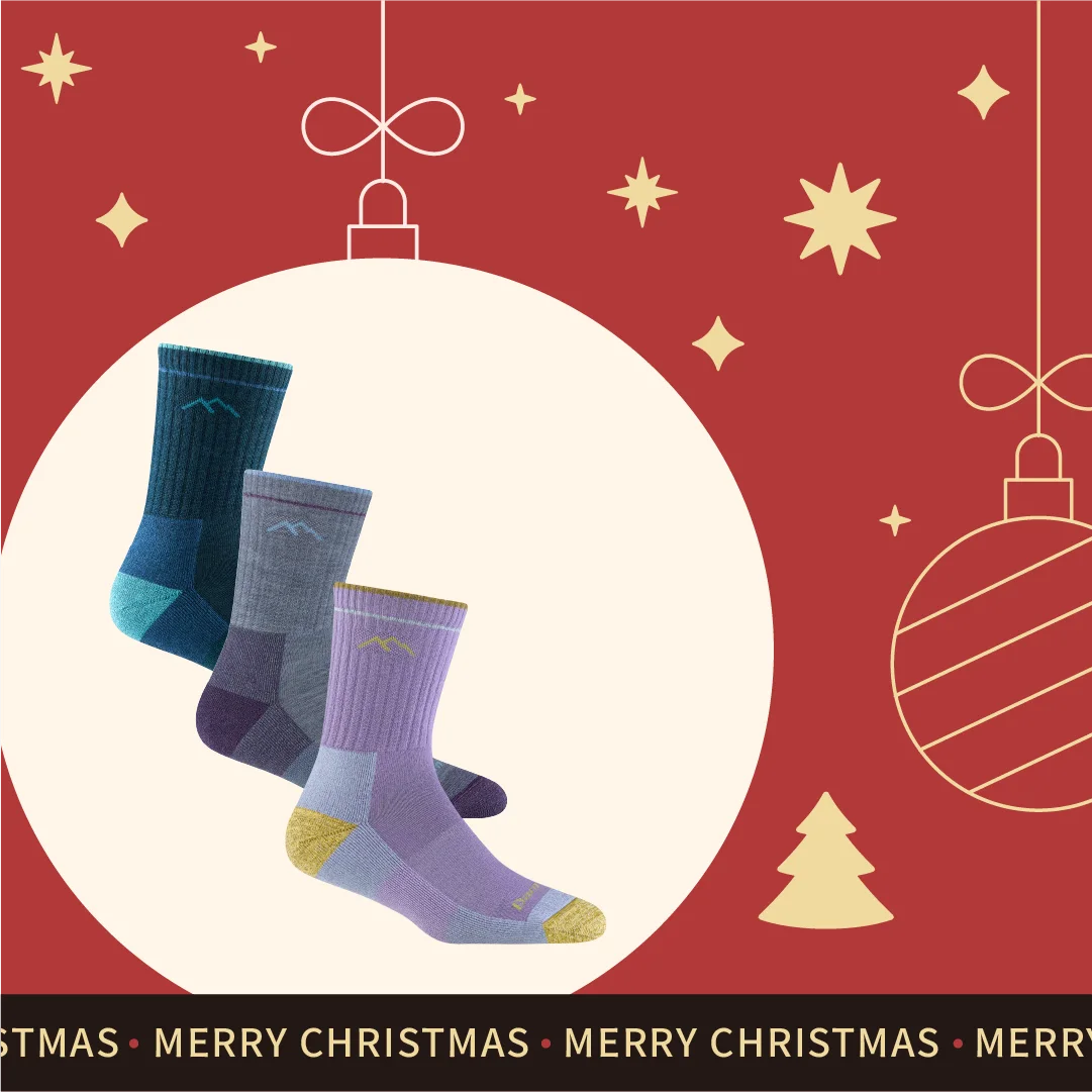 【聖誕禮盒．女款登山 3 入組】Micro Crew Midweight Cushion（贈：珪藻土吸水杯墊一個）